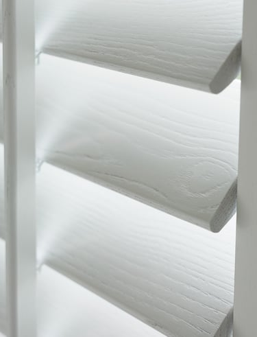 Made-to-measure plantation shutters close-up detail