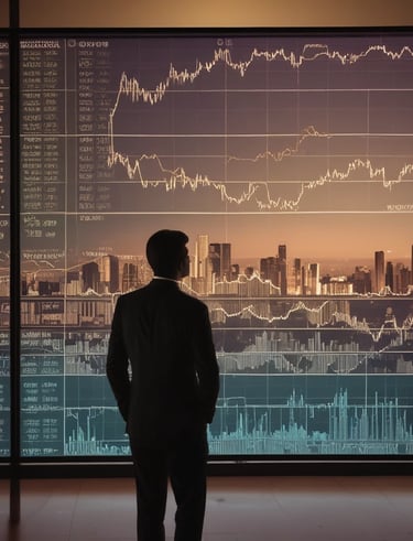 A close-up of hands analyzing stock charts and graphs on a laptop, symbolizing active trading.