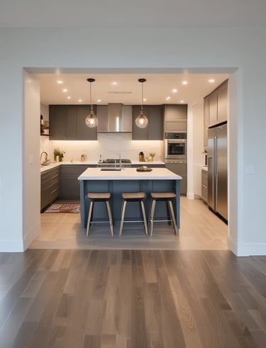 A cozy and functional American-style kitchen.