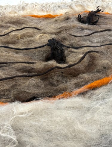 wool felting tapestry wall hanging art colors