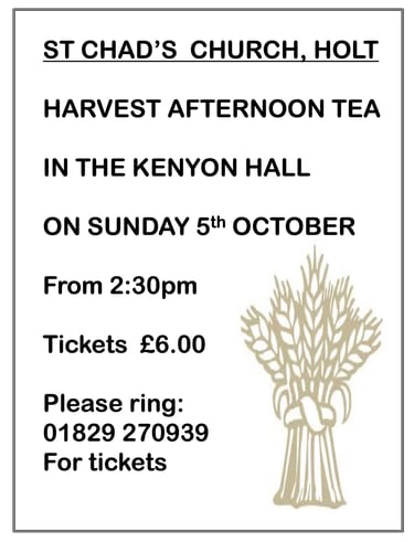 Harvest Afternoon tea poster