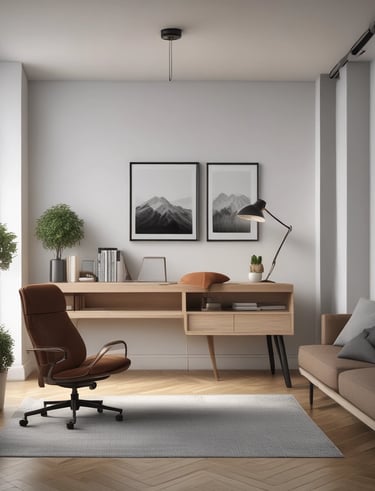 Clean and stylish interior design concept sketch on a tablet