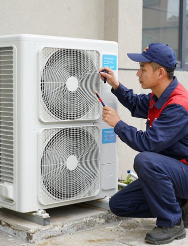 Small commercial building in Greenville SC with visible HVAC units on the roof.
