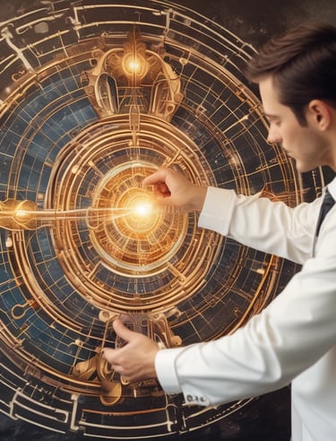 Abstract visualization of frequency waves merging into a harmonious pattern.