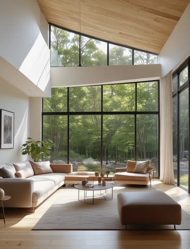 A sleek commercial interior featuring adaptive layouts and human-centric design elements.