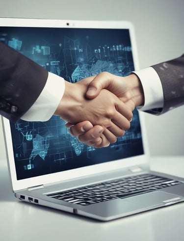 Team collaborating over laptops with charts and notes visible.