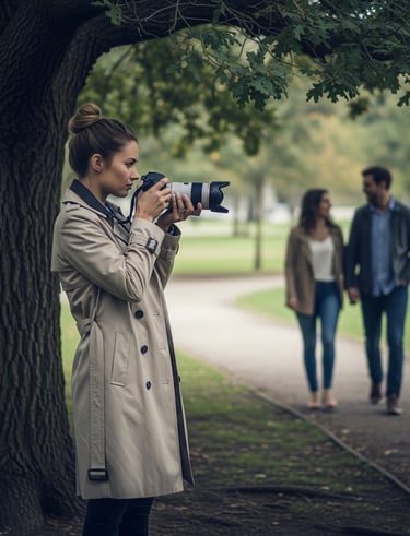women holding a DSLR camaera