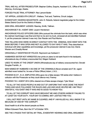 FBI DOJ Call to action Fourteenth Amendment violations. Page 3 of 3.