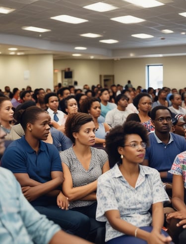 Speakers presenting at a conference podium with attentive audience.