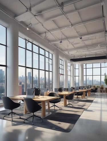 A visual representation of data analytics on a computer screen in a stylish environment.