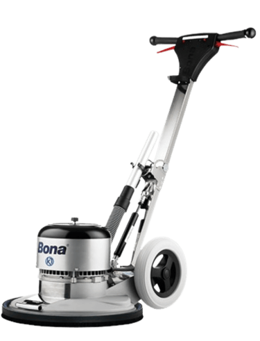 a floor polisher with a machine that is being used to clean the floor
