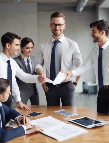 A welcoming office entrance featuring the Clarity CPA Solutions logo in deep navy blue and gold.