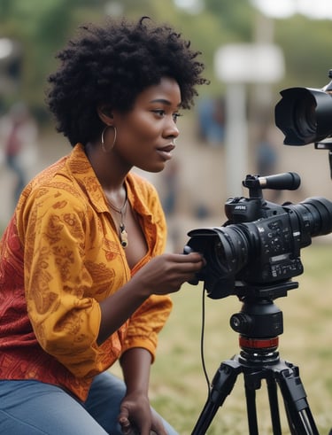 Behind-the-scenes moment of women editing a film together in a cozy studio.