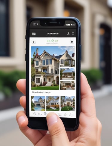 A smiling real estate agent reviewing client leads on a tablet.