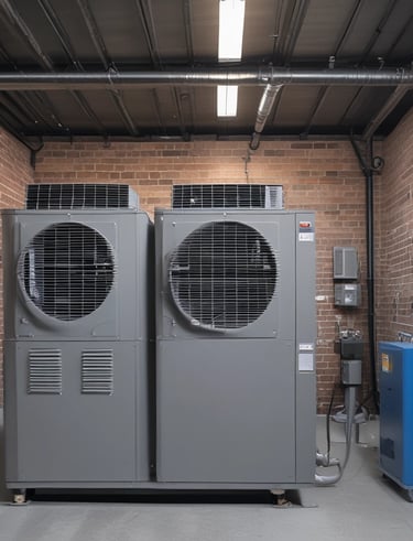 Friendly HVAC professional discussing service options with a smiling homeowner.