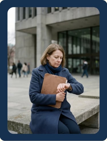 Pensionada frustrada sufriendo negativas y retrasos en su jubilación.