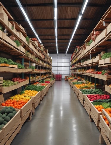A delivery truck loaded with crates of fresh ginger and seasonal veggies.