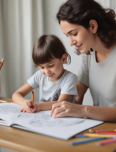 Close-up of hands sketching creative designs on a tablet in a sunlit studio.
