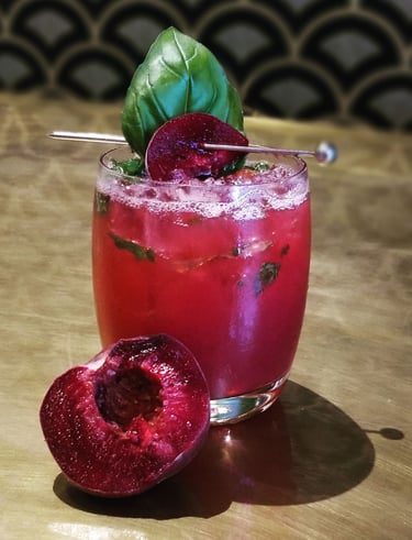 Luscious fresh Plum Cocktail at Tonic Bar & Bisrto