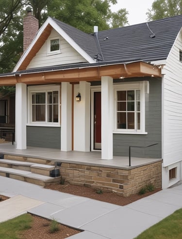 Close-up of hands inspecting a sturdy wooden frame during a home upgrade.