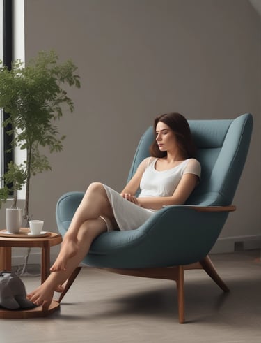 A calm and inviting therapy space with soft lighting and comfortable seating.