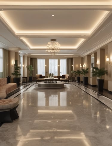 Serene luxury resort poolside with sunset view, inviting relaxation and comfort.