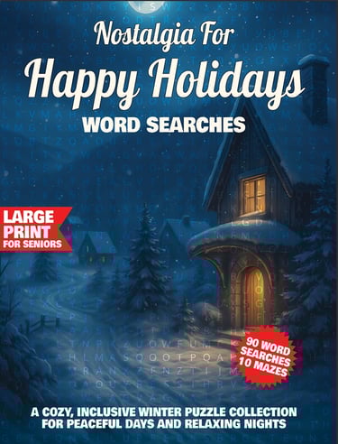 holiday word search puzzles nostalgic happy holidays large print puzzle book liora onyx cover
