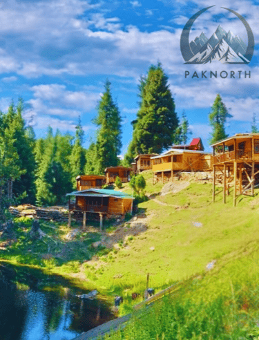 Fairy Meadows beauty with wooden houses