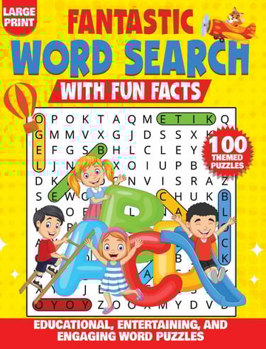 educational word search fun facts fantastic book large print puzzle book liora onyx cover