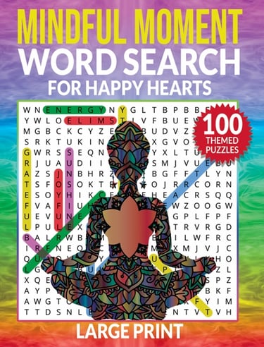 mindful moment word search for happy hearts large print puzzle book liora onyx cover