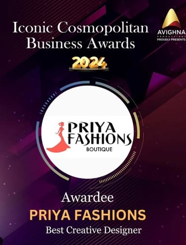Priya fashions designer Priya Fernandes receiving Best creative designer award 2024