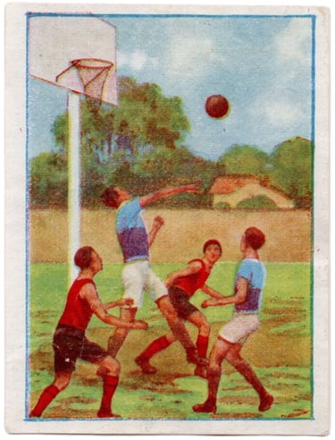 Rare 1935 Chocolat Moreuil Les Belles Images No 9 Sports Series Basketball Card (France)