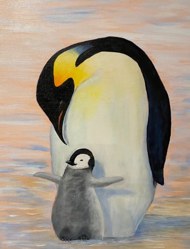 Emperor Penguin and its Chick