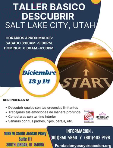 a flyer for a business event with a picture of a road sign that says start