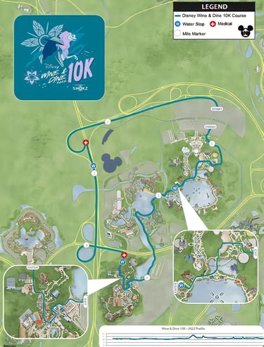 2022 runDisney Wine and Dine 10K Course Map
