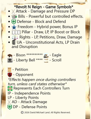 The meaning of the Symbols used in Revolt N Reign
