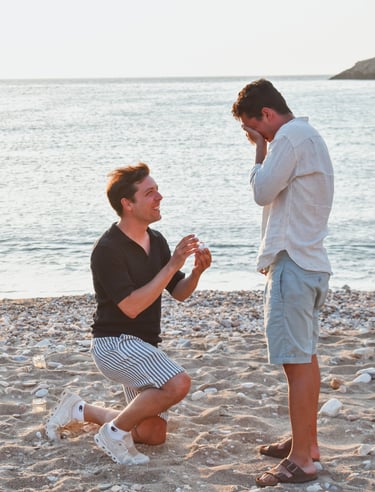 Proposal by the beach in Ios Greece