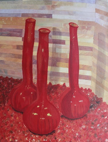fiery vases - acrylic on canvas - 16" x 20"