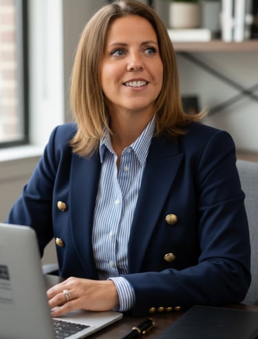 Amy McArdle, PhD, Hudson Valley Real Estate Advisor and leadership coach in a professional workspace