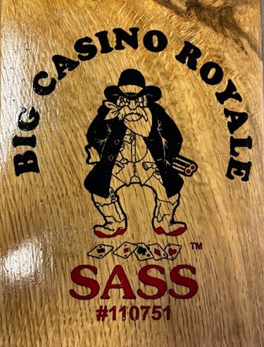 SASS gun cart Plaque with red boots