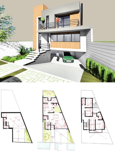 Layout, croqui e perspectiva 3d de projeto residencial -Arqmaisart