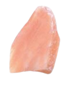 A rectangular Himalayan salt brick featuring a hand-carved natural "rock face" surface on one side a