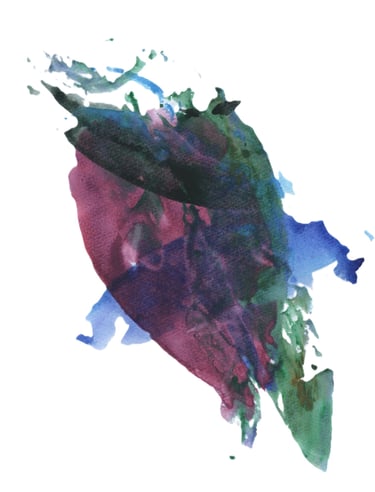 A dynamic watercolor painting embodying the interplay of structure and fluidity in the context of Ikebana-inspired artistry