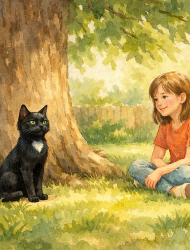 Illustration depicting trust and recovery through quiet companionship.