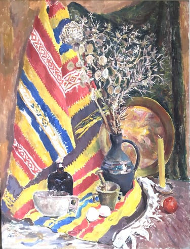 Bodegón de Boris Vladimirovich Alekseev realizado en 1963. Técnica óleo sobre lienzo.