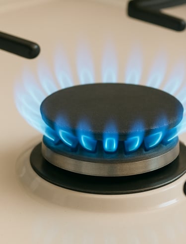 lit gas burner in Cumberland