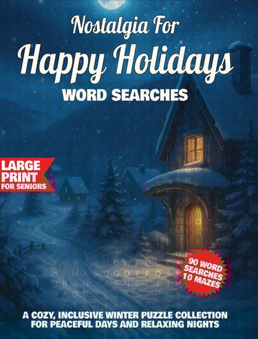 holiday word search puzzles nostalgic happy holidays large print puzzle book liora onyx cover