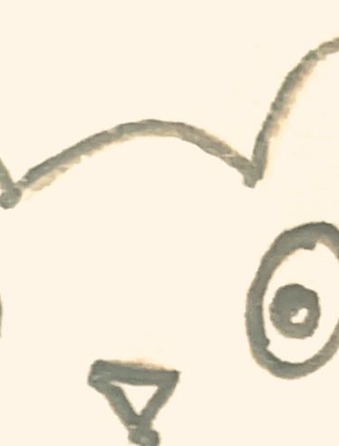 a drawing of a bear cubby holding a heart