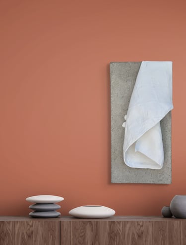 Beton og gipsværk over skænk