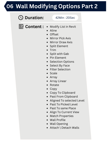 Revit wall Modify options Part 2